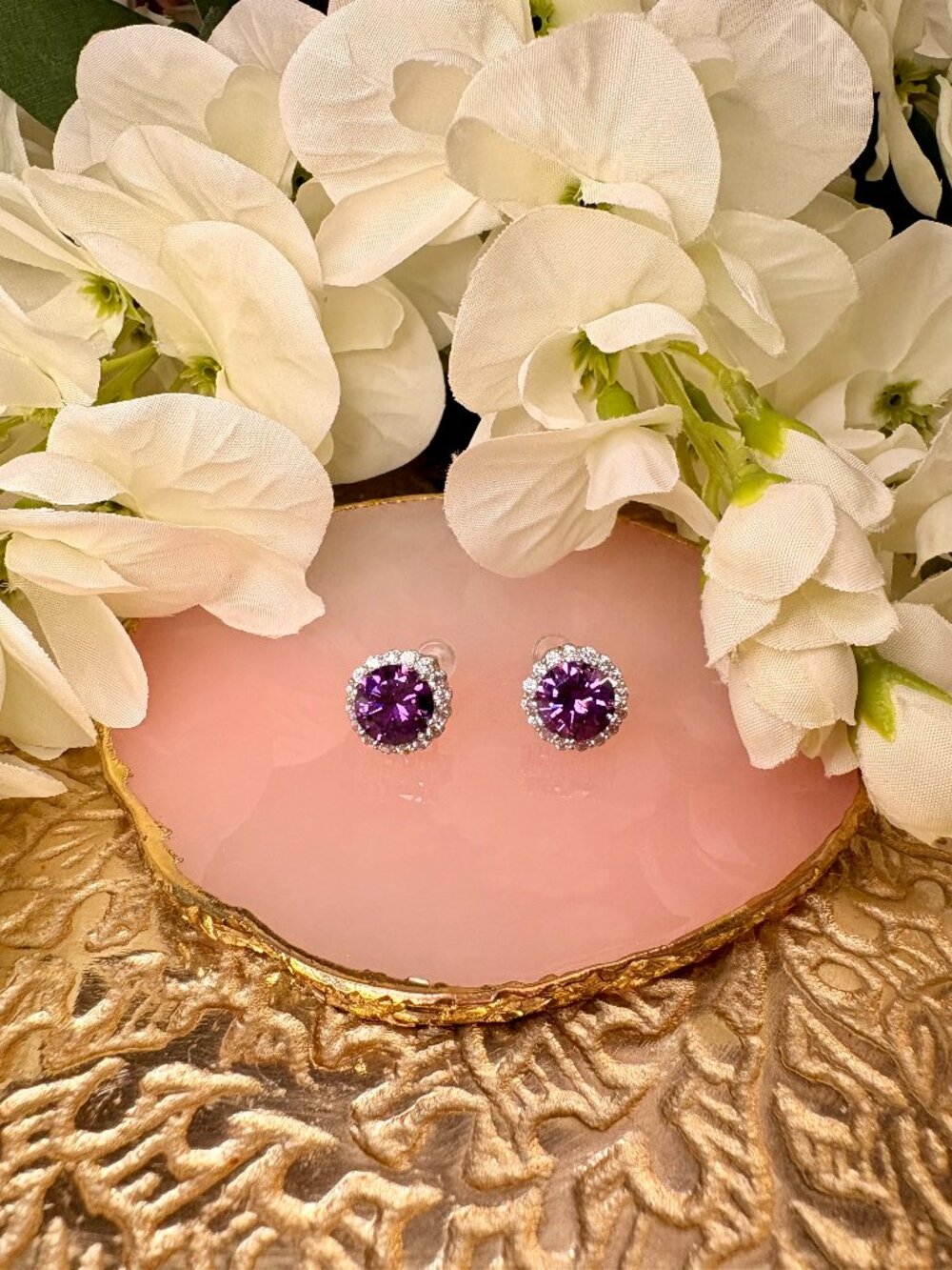 Enchanted Violet Halo Earrings
